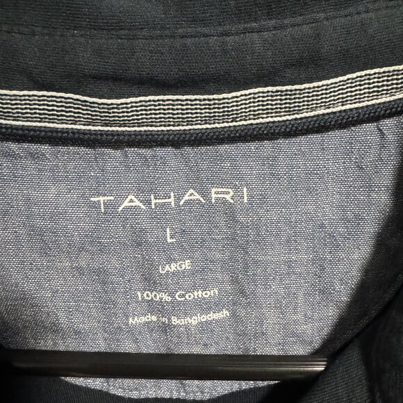 Tahari Men's Blue Short Sleeve Polo, Large - Picture 2 of 4